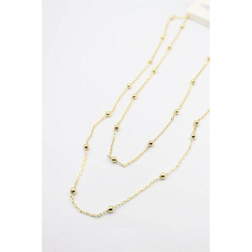 Top Zincir Kolye-90cm - Altın