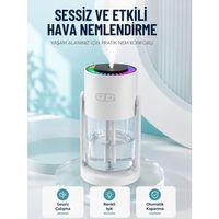Hava Nemlendirici Led Işıklı Sessiz Çalışan Otomatik Kapanmalı Masaüstü Nemlendirme Cihazı