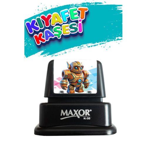 Kıyafet Kaşesi Robot Temalı Öğrenci Kaşesi / Kıyafet Etiketi / Kumaş Kıyafet Kaşesi