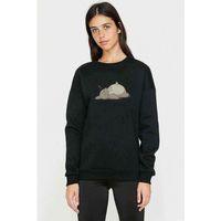 Totoro Sleepy Baskılı Siyah Kadın Sweashirt