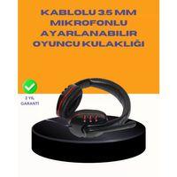 Kırmızı Stereo Kulaklık Yüksek Ses Performansı Dayanıklı Kablo Ve Mikrofonlu Tasarım