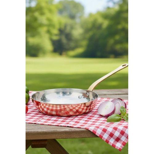 Turna Bakır Şahika Tava 3 No 18 Cm Sadece Taban El Dövme Kırmızı Turna7566-1