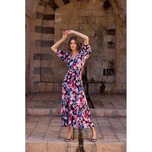 Çiçek Desenli Viskon Elbise