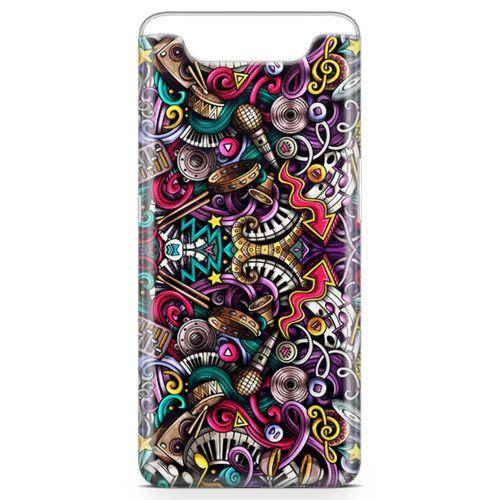 Samsung Galaxy A80 Kılıf Youtuber Doodle Arka Kapak Koruma Desenli Full Koruyucu