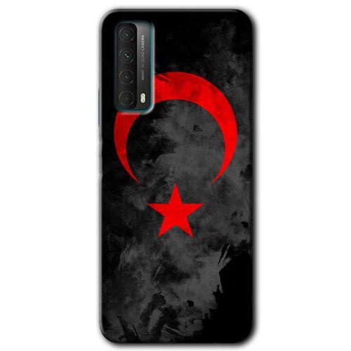 Huawei P Smart 2021 Kılıf HD Desen Baskılı Arka Kapak - Black Ayyıldız