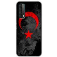 Huawei P Smart 2021 Kılıf HD Desen Baskılı Arka Kapak - Black Ayyıldız