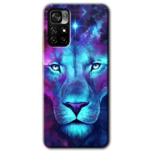 Potkal Hediye Fabrikası Poco M4 Pro 5G Kılıf HD Desen Baskılı Arka Kapak - Neon Lion