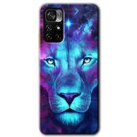 Potkal Hediye Fabrikası Poco M4 Pro 5G Kılıf HD Desen Baskılı Arka Kapak - Neon Lion