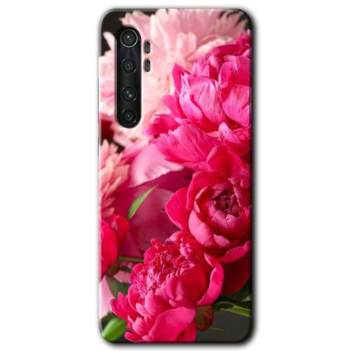 Xiaomi Mi Note 10 Lite HD Baskılı Kılıf + 9D Tam Ekran Koruyucu - Kırmızı Beyaz Gül