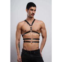 Erkek  Göğüs Kemer, Sırt Detaylı Şık Erkek  Fantezi Giyim, Şık Deri Kemer - Brfm97