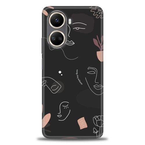 Tecno Camon 19 Pro Kılıf HD Baskılı Kılıf - Siyah Silüet + Tam Ekran Koruyucu