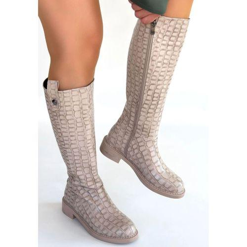 Metta Bej Cilt Desenli Çizme