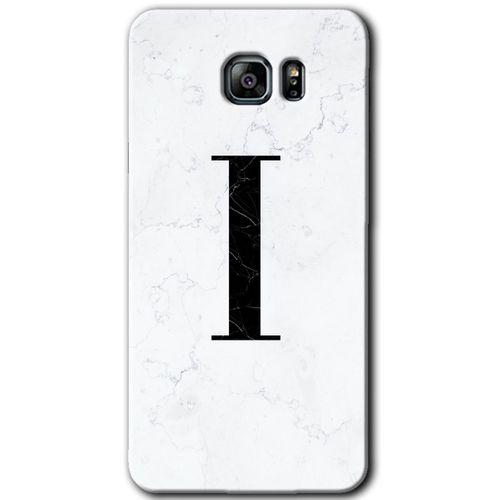 Samsung Galaxy Note 5 HD Baskılı Kılıf + 9D Tam Ekran Koruyucu - Beyaz Mermer Desenli I Harfi