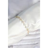 Zirkon Taşlı Pirinç Yonca Model Bileklik