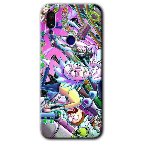 MRCİLETİSİM Xiaomi Redmi Note 7 Kılıf HD Desen Baskılı Arka Kapak+Temperli Cam - Graffiti Çizgi Film