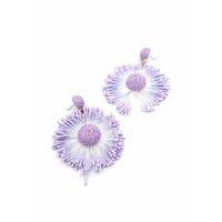 Güneş Hasır Küpe - Mor