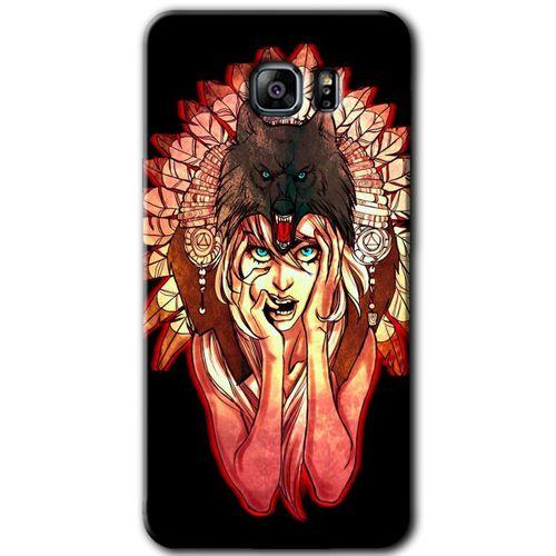 MRCİLETİSİM MRCİLETİSİM Samsung Galaxy Note 5 Kılıf HD Desen Baskılı Arka Kapak + Temperli Cam - Kurt Kız