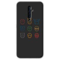MRCİLETİSİM Oppo Reno 2z Kılıf HD Desen Baskılı Arka Kapak + Temperli Cam - Avengers Minimalism