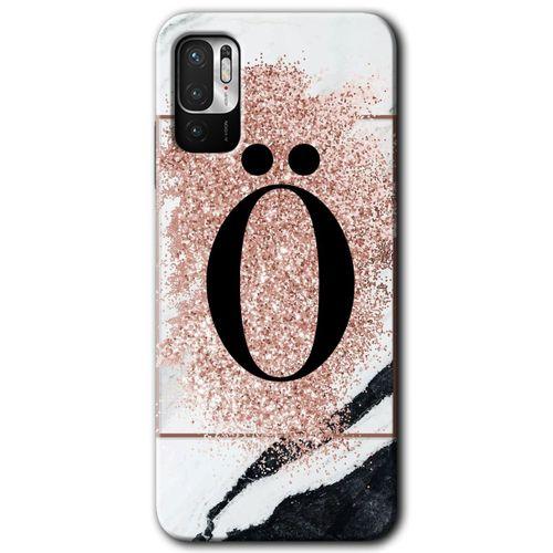 Poco M3 Pro Kılıf HD Desen Baskılı Arka Kapak - Pembe Mermer Desenli Ö Harfi