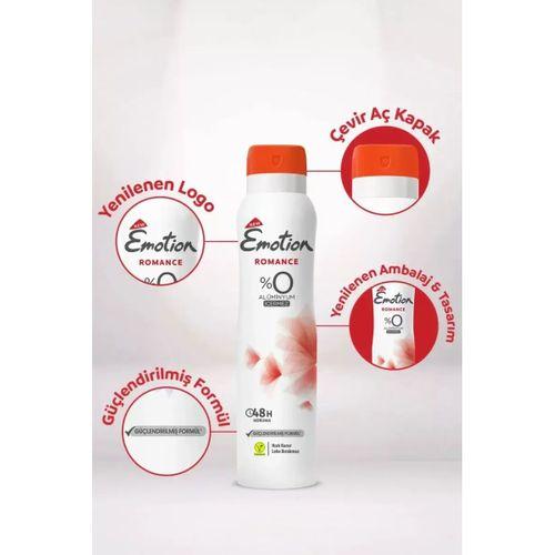 Emotion Romance Kadın Vegan Deodorant 150 Ml Hızlı Kurur, Leke Bırakmaz