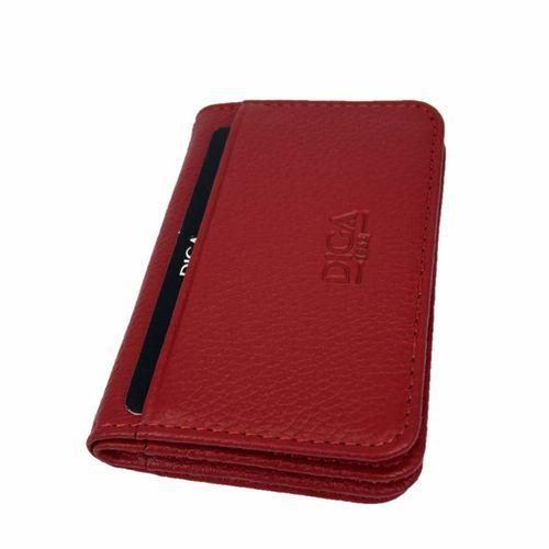 Diga 1169 Hakiki Deri Minimal Kartlık Kırmızı