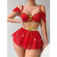 Zincir Detaylı Fantezi Kadın Kostüm Özel Tasarım Gece Giyim