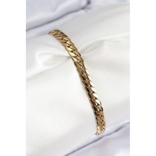 316L Çelik Ezme Zincir Model Gold Renk Kadın Bileklik