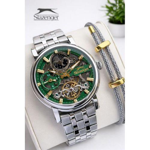 Slazenger Otomatik Seri Mehtap Ve Güneş Kadranlı İtalyan Bileklik Hediyeli Erkek Kol Saat O.2611.370