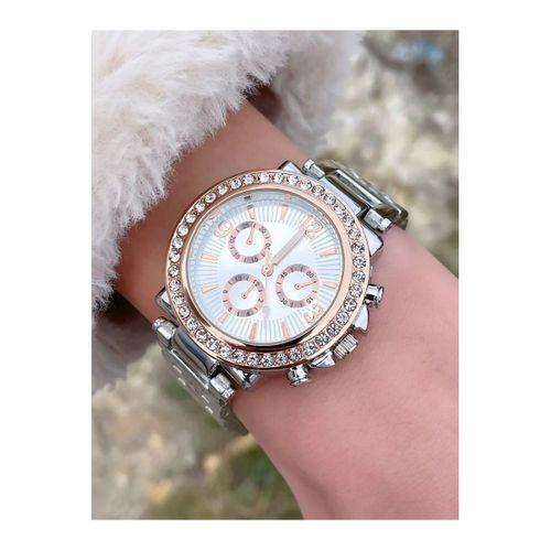 Zarif Ve Şık Özel Tasarım Zirkon Taşlı Metal Bayan Kol Saati  gümüş-gold