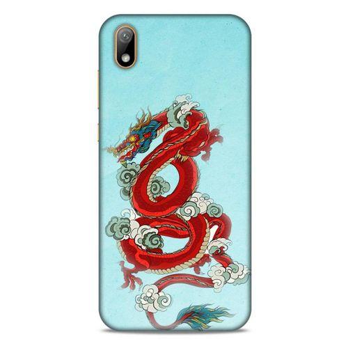 Huawei Y5 2019 Kılıf Dragons (22) Tam Koruma Kılıfı Ejderha Dövme Kırmızı