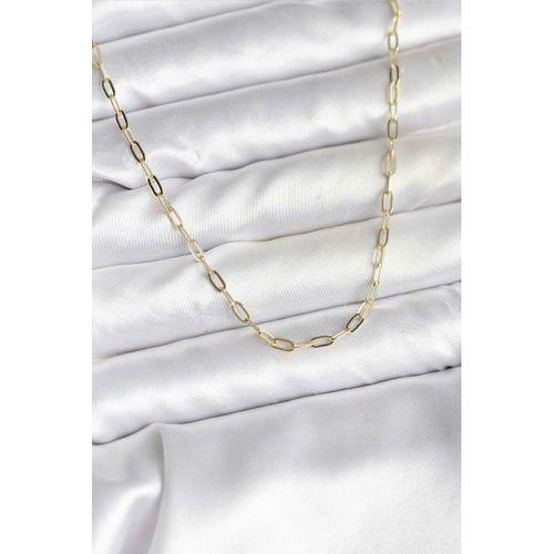 14K Gold Renk Kaplama Ataç Zincir Model CM Kadın Kolye