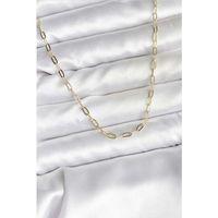 14K Gold Renk Kaplama Ataç Zincir Model CM Kadın Kolye