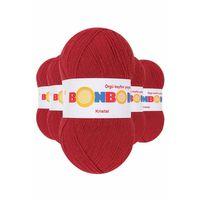 5 Adet Kristal El Örgü Lif İpi Koyu Kırmızı 98237