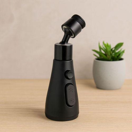 360° 3 Mod Yağmur Püskürtme Musluk Ucu Siyah