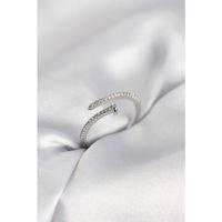 Çivi Model Zirkon Taşlı Gümüş Renk Kadın Yüzük