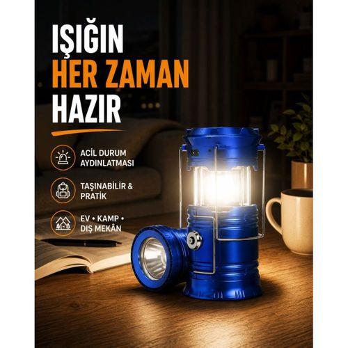 Güneş Enerjili Katlanabilir Kızaklı Kamp Feneri – Usb Şarjlı, Çok Yönlü Ve Dayanıklı Tasarım