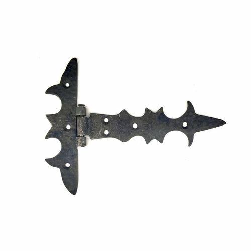 Antika Tarz Dekoratif Pirinç Kuyruklu Lale Menteşe - 147x193 Mm, Oksit