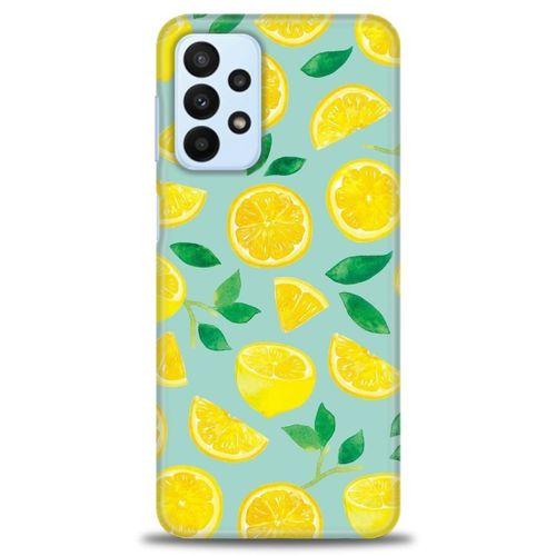 Samsung Galaxy A23 4G Kılıf HD Baskılı Kılıf - Limon Dilimleri + Tam Ekran Koruyucu