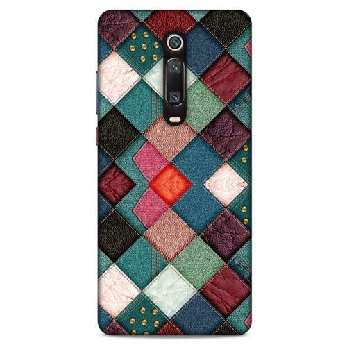 Xiaomi Redmi K20 Kılıf Patchwork (18) Telefon Kılıfları Pembe Yeşil