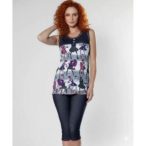 Berrak Kadın Kız Baskılı Denim Takım 2468