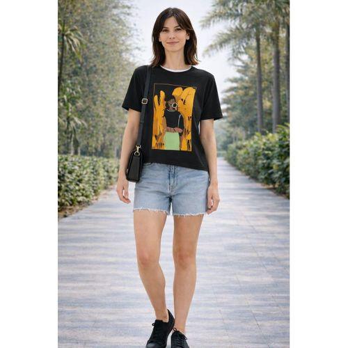 BASKILI BİSİKLET YAKA T-SHIRT (A21-10520)