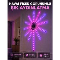 Dekoratif Rgb Fireworks Led Duvar Işığı Çok Renkli Telefon Kontrollü Led Aydınlatma