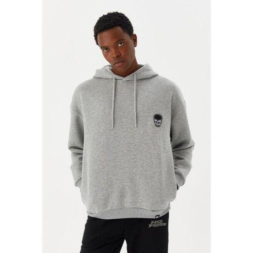No Fear Erkek Sweatshirt Kapüşonlu Gri M500241