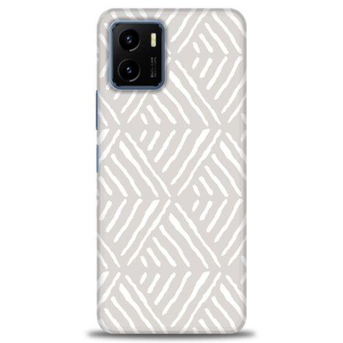 Vivo Y21 Kılıf HD Baskılı Kılıf - Gri Mozaik + Tam Ekran Koruyucu