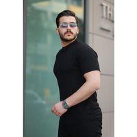 Erkek Kısa Kollu örgü Kumaş Bisiklet Yaka T-shirt