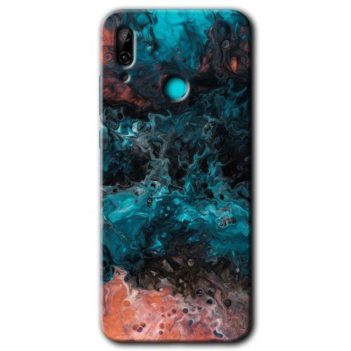Huawei P smart 2019 Kılıf Baskılı Kapak - Liquid Colorfull +Tam Ekran Koruyucu