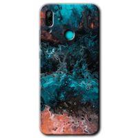Huawei P smart 2019 Kılıf Baskılı Kapak - Liquid Colorfull +Tam Ekran Koruyucu
