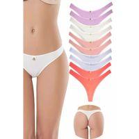 10 Adet Pamuklu Kadın Klasik Tanga Soft Renkler