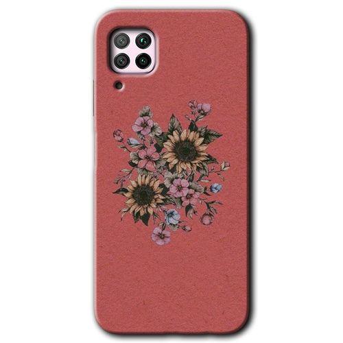 Potkal Hediye Fabrikası Huawei P40 Lite Kılıf HD Desen Baskılı Arka Kapak - Retro Çiçek