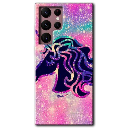 Samsung Galaxy S22 Ultra HD Baskılı Kılıf + 9D Tam Ekran Koruyucu - Unicorn Kristal